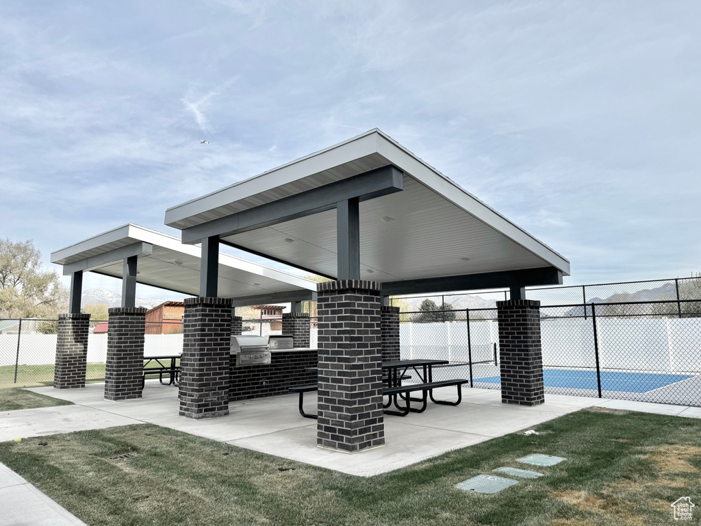Surrounding community with fence and a gazebo