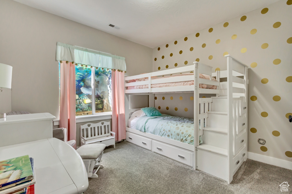 Bedroom with carpet floors