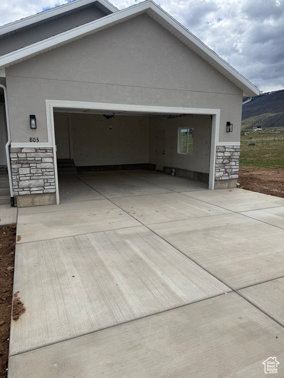 View of garage