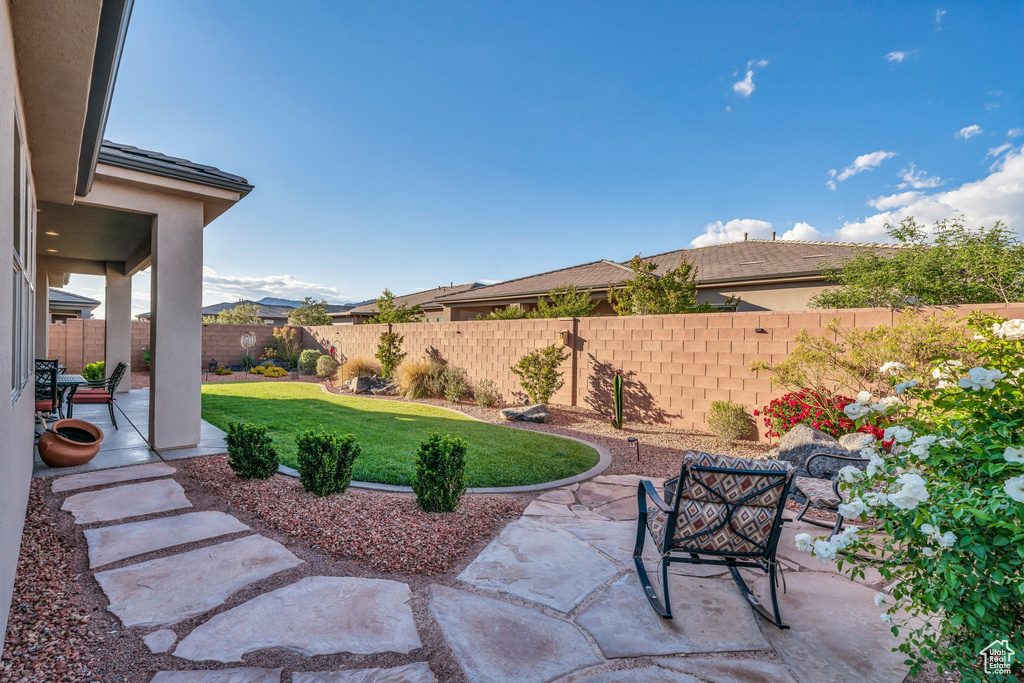 View of yard with a patio