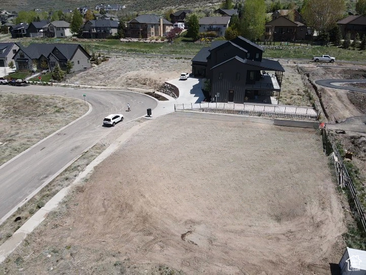 Aerial perspective of suburban area
