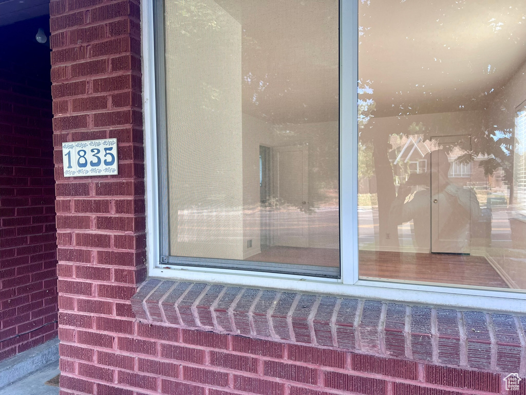 Exterior view of brick siding