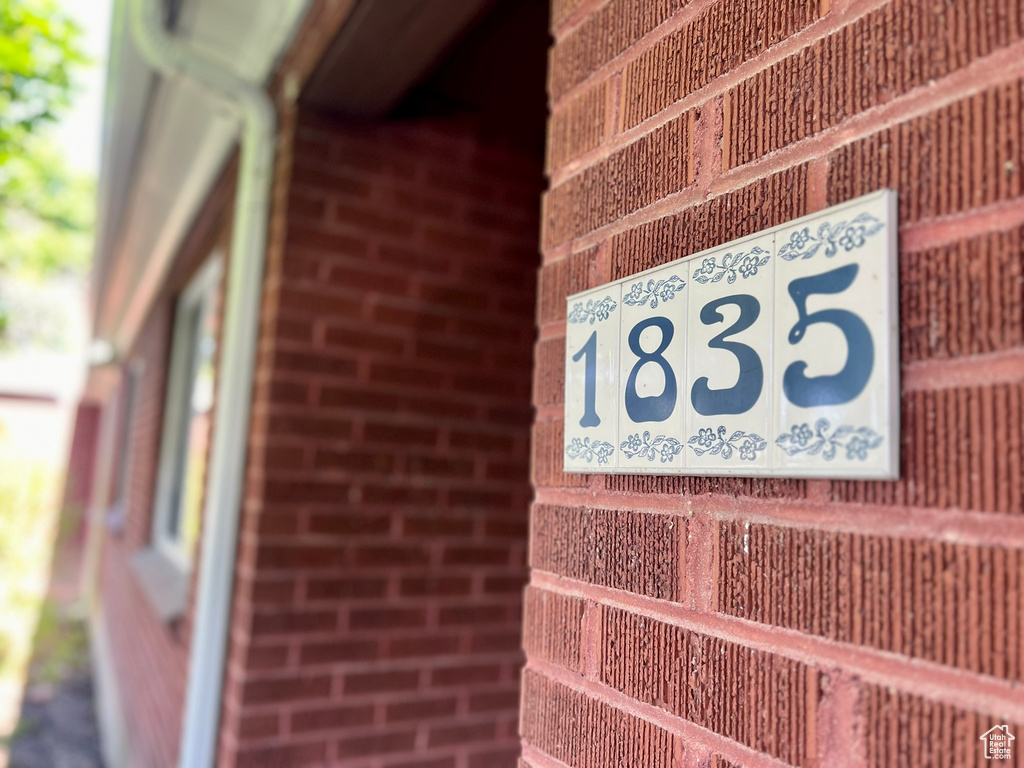 Exterior view of brick siding