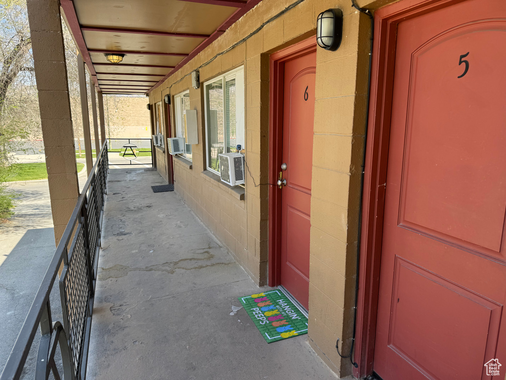 Entrance to property with cooling unit