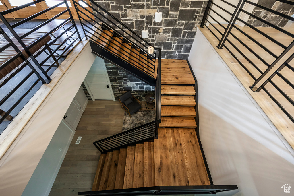 Staircase with plenty of natural light