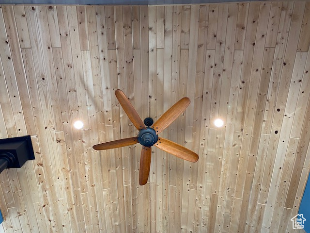 Detailed view of ceiling fan