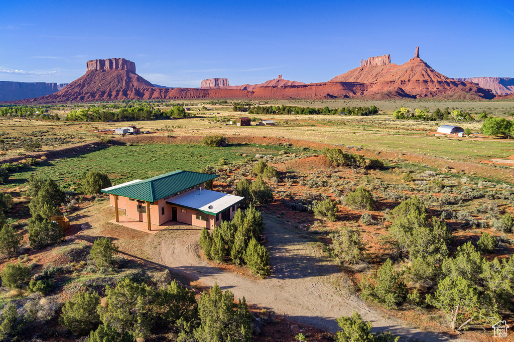 Mountain view with rural landscape