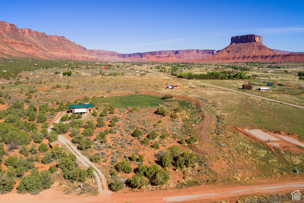Mountain view with rural landscape