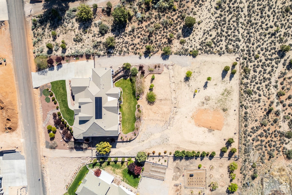 Aerial view of a desert landscape