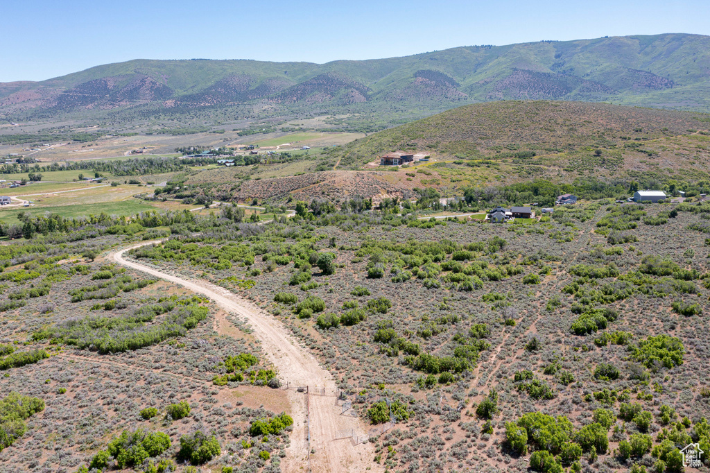 View of mountain background with rural landscape