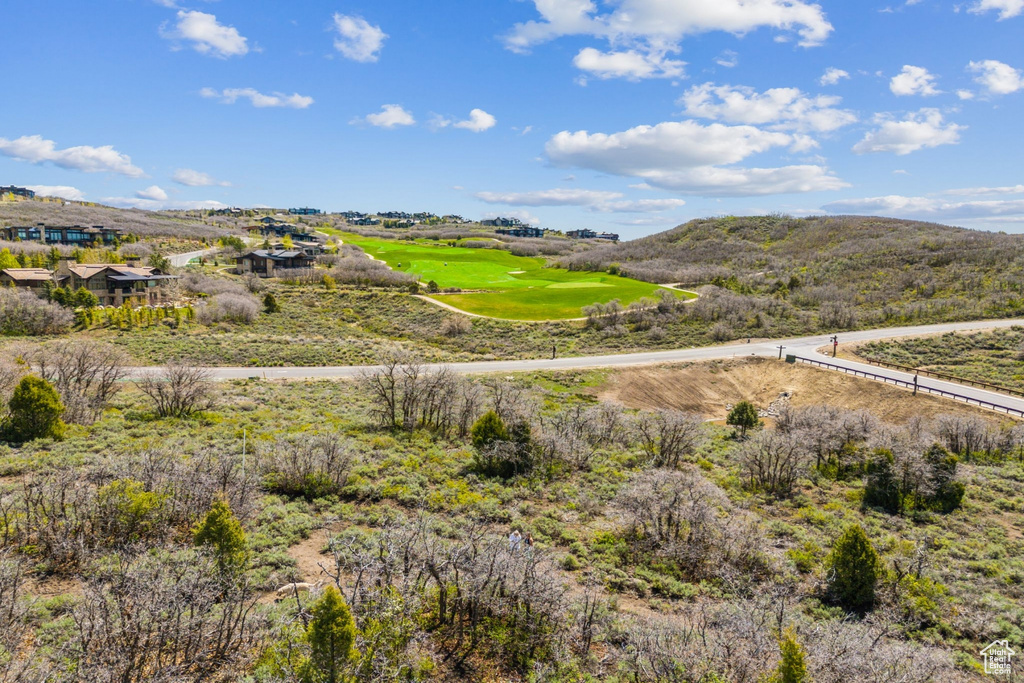 View of mountain background with a local golf course