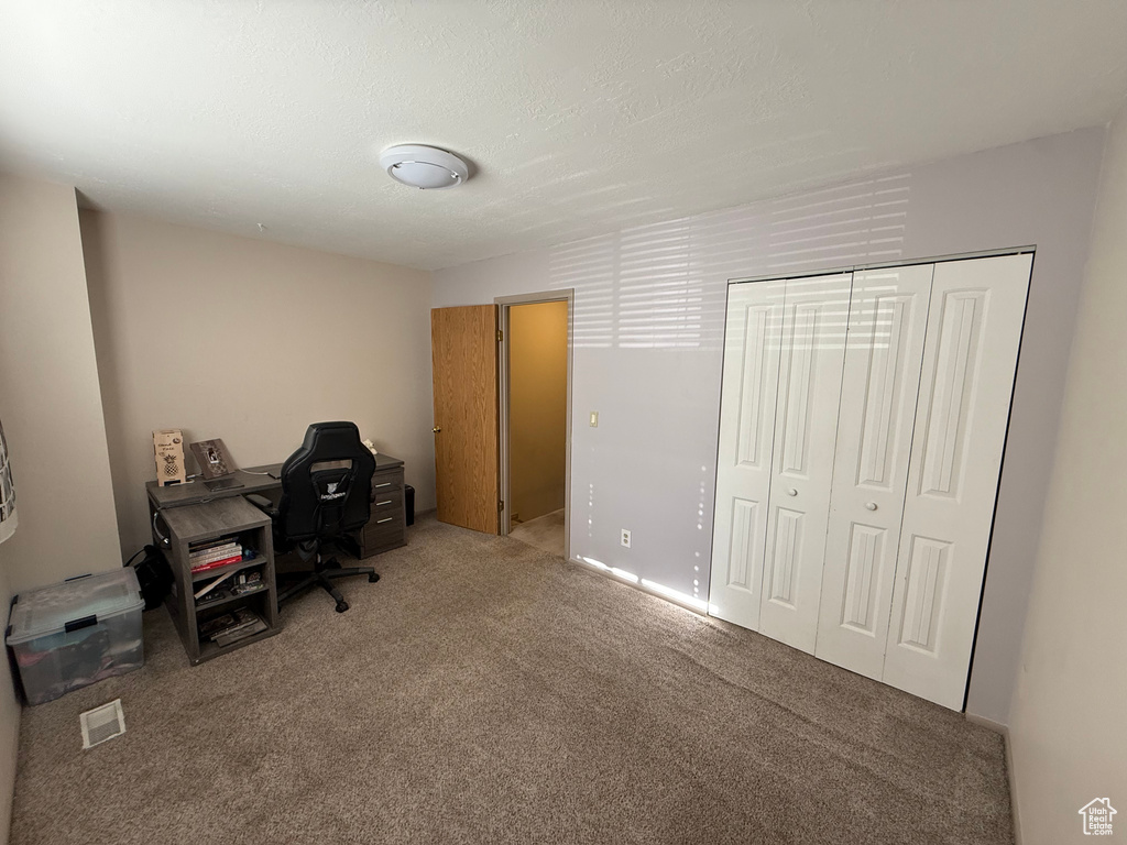 Office space with carpet floors