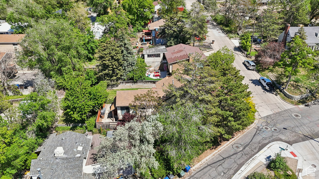 Aerial perspective of suburban area