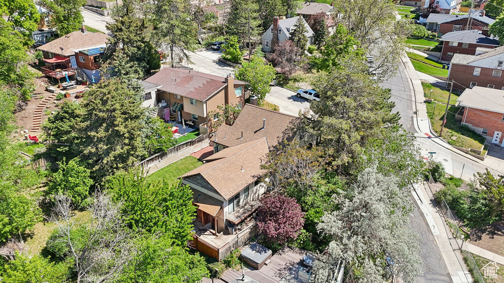 Aerial view of residential area
