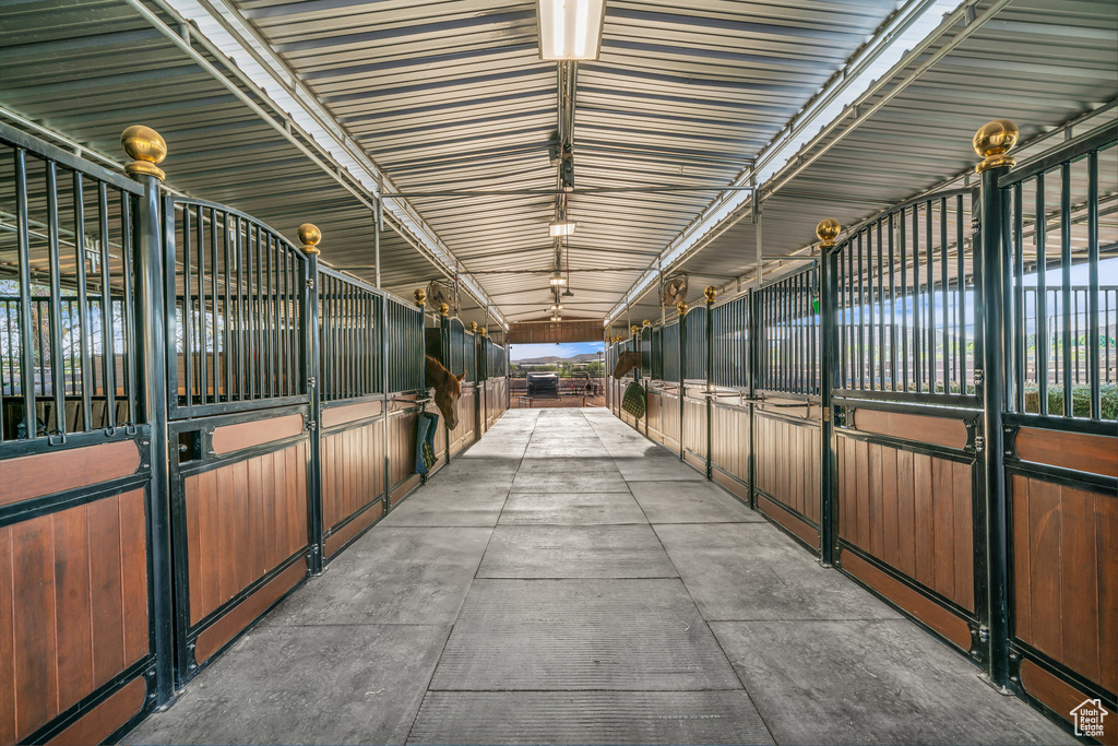 View of horse barn