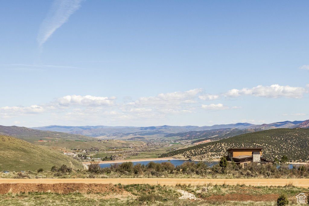 Mountain view featuring a nearby body of water