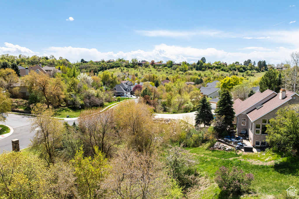 Aerial view of residential area