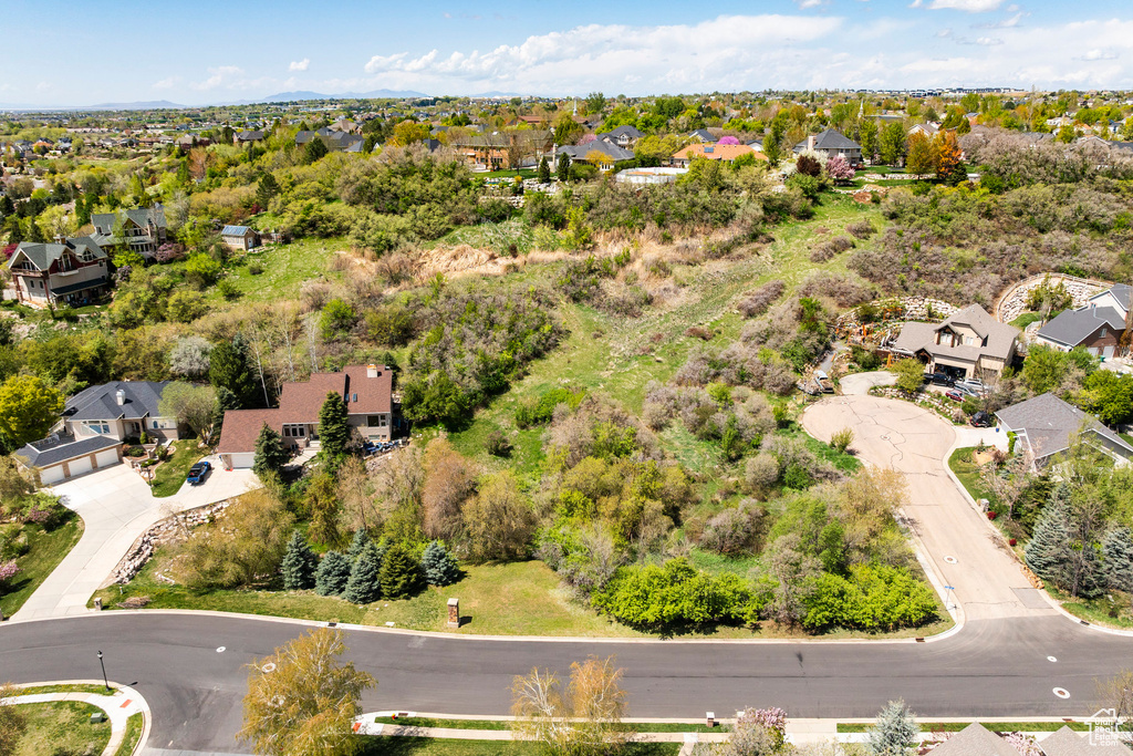 Aerial perspective of suburban area