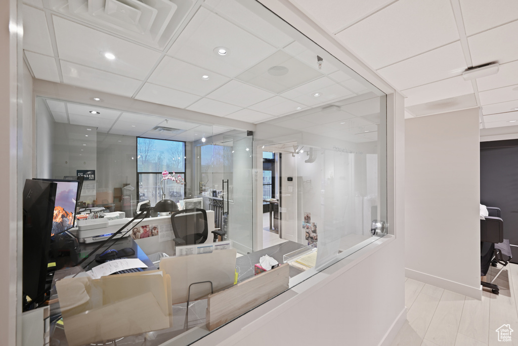 Living room with baseboards and recessed lighting