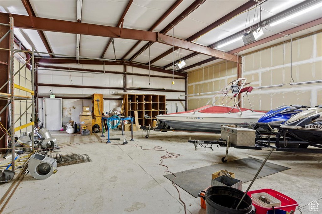 Garage featuring a garage door opener