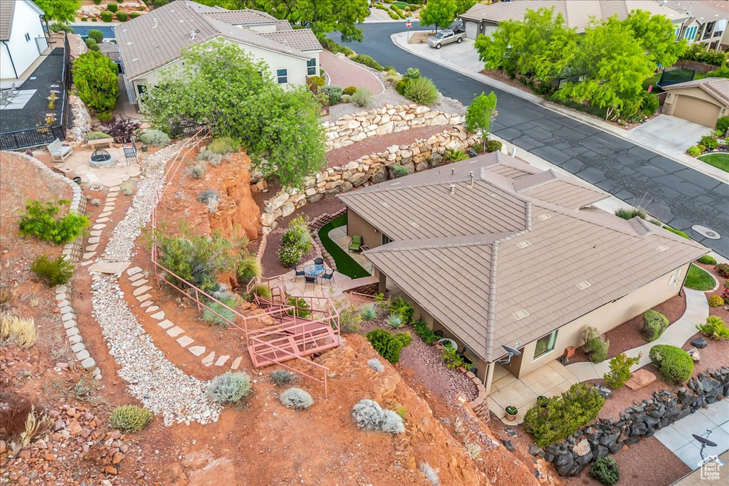 Aerial view of residential area