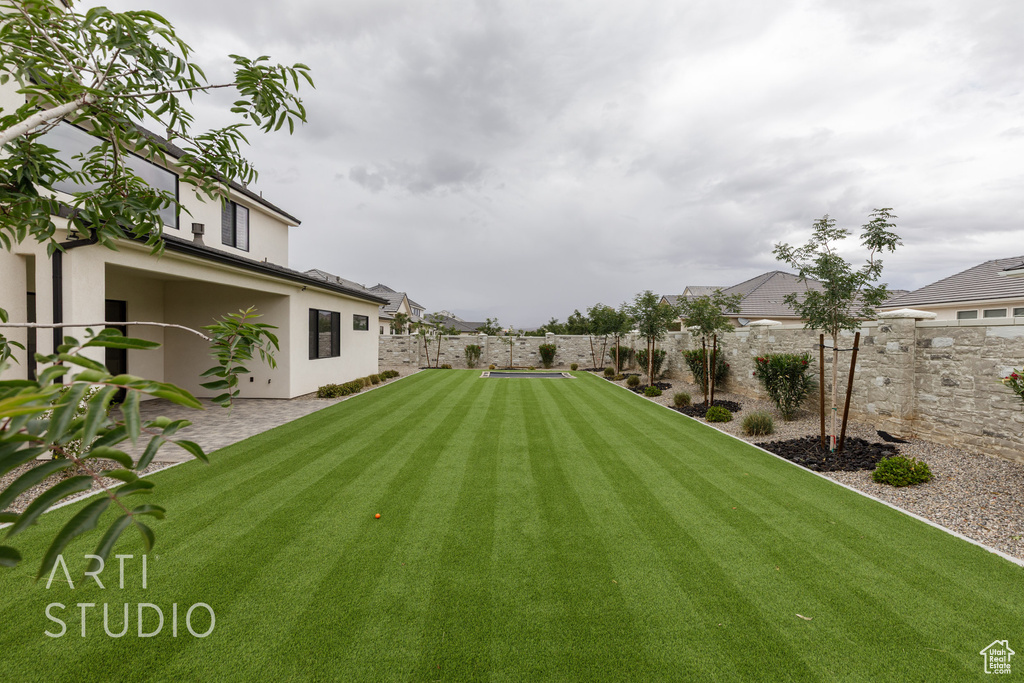 View of yard featuring a patio