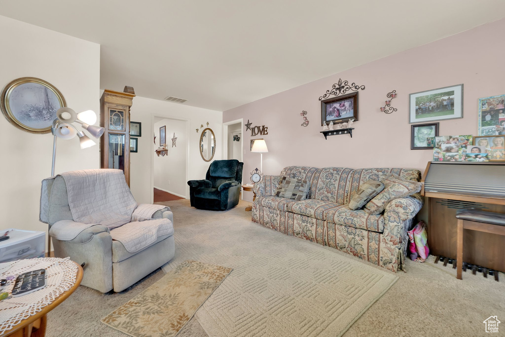 View of carpeted living room