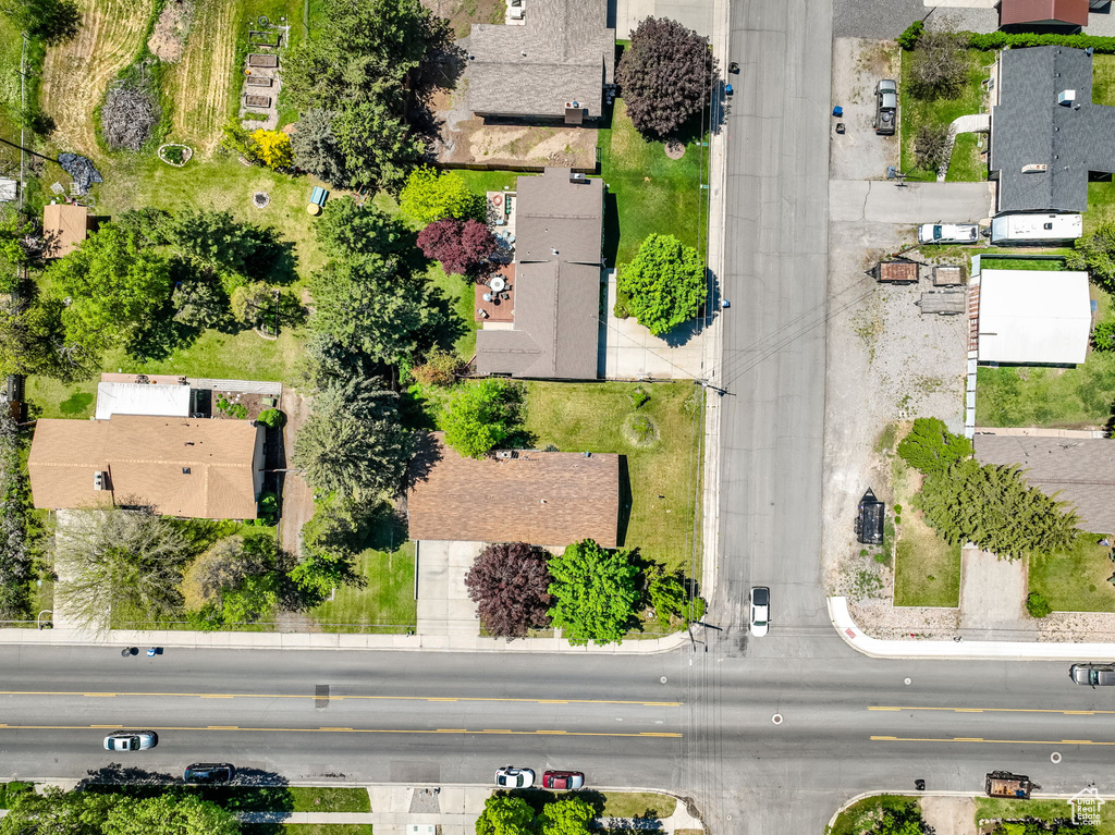 Aerial perspective of suburban area