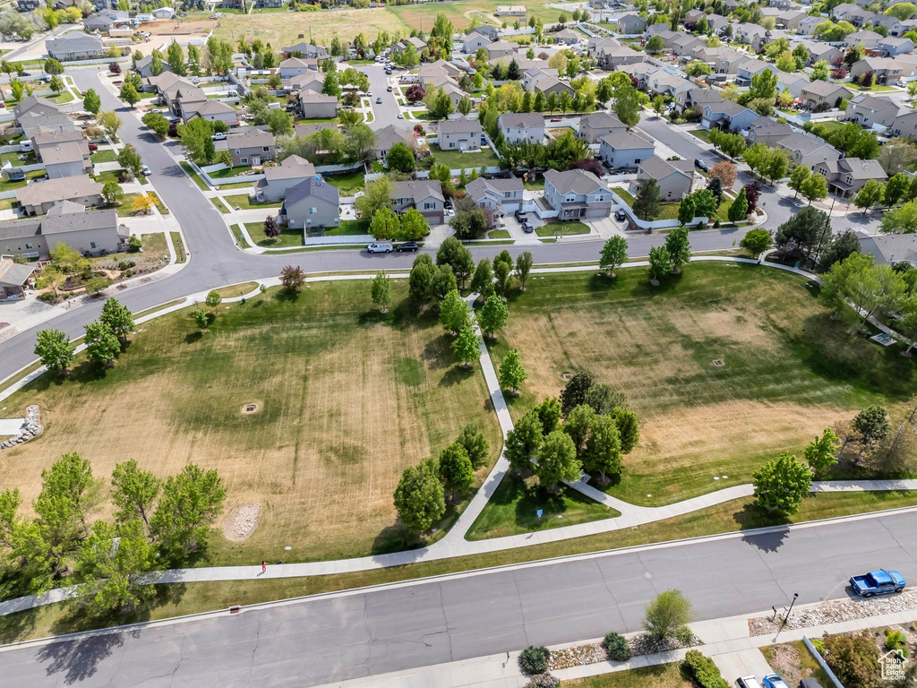 Aerial perspective of suburban area