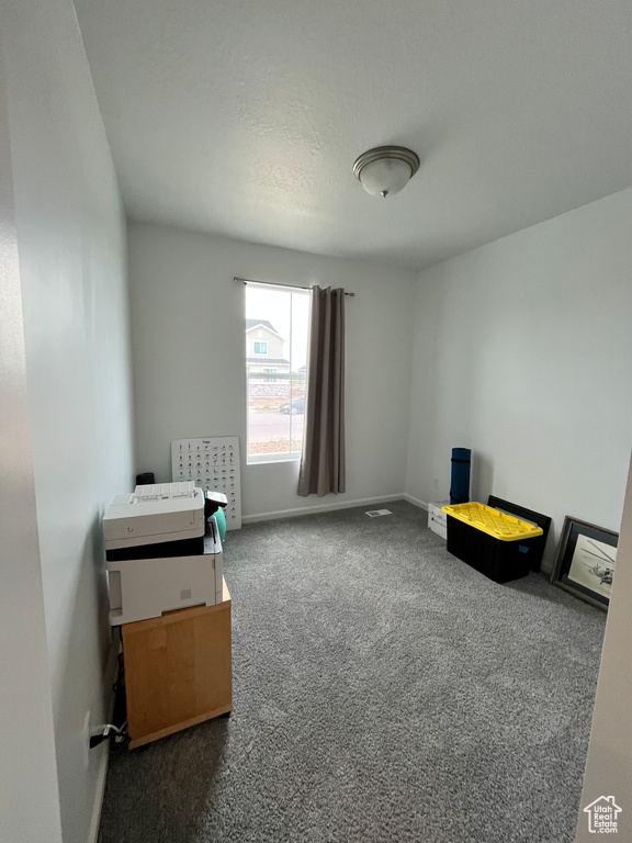 Misc room featuring carpet flooring and baseboards