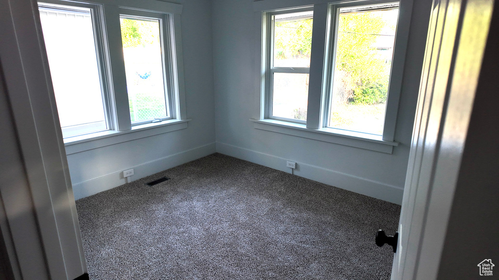 Empty room featuring healthy amount of natural light and carpet floors