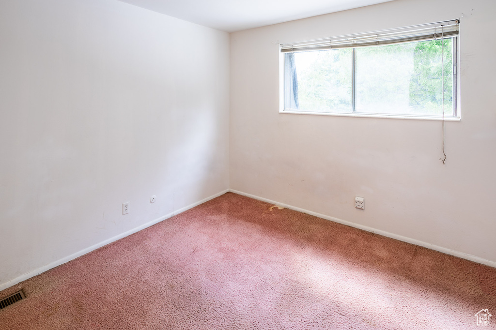 Carpeted spare room with plenty of natural light and baseboards