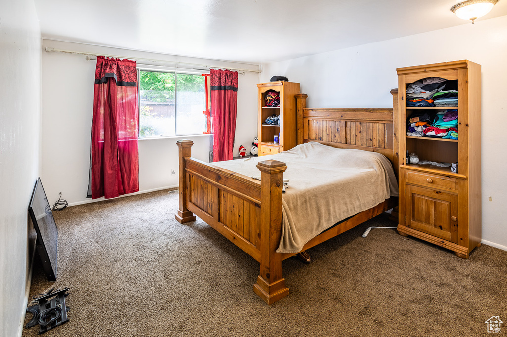 Bedroom with carpet floors