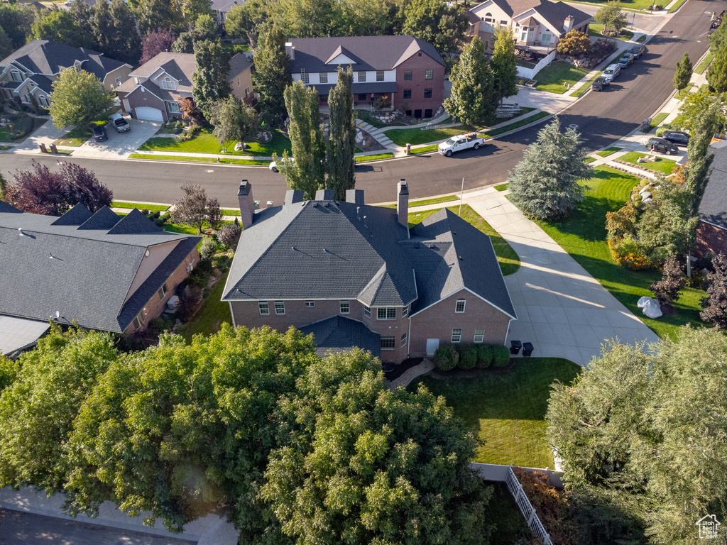 Aerial perspective of suburban area