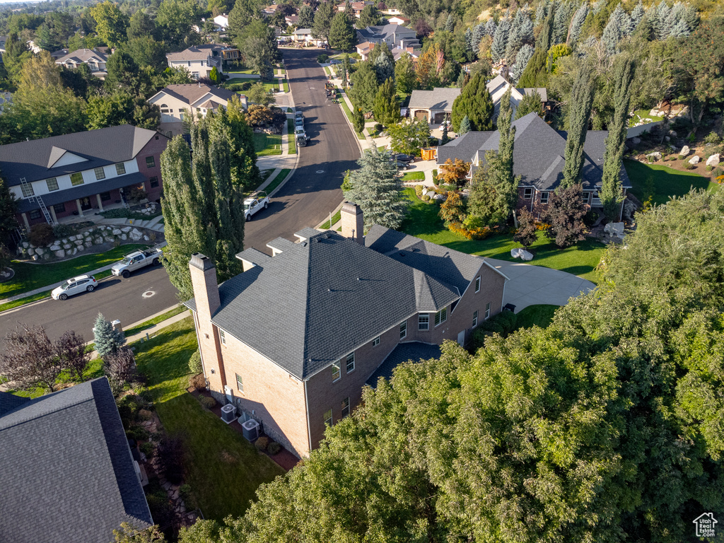 Aerial perspective of suburban area