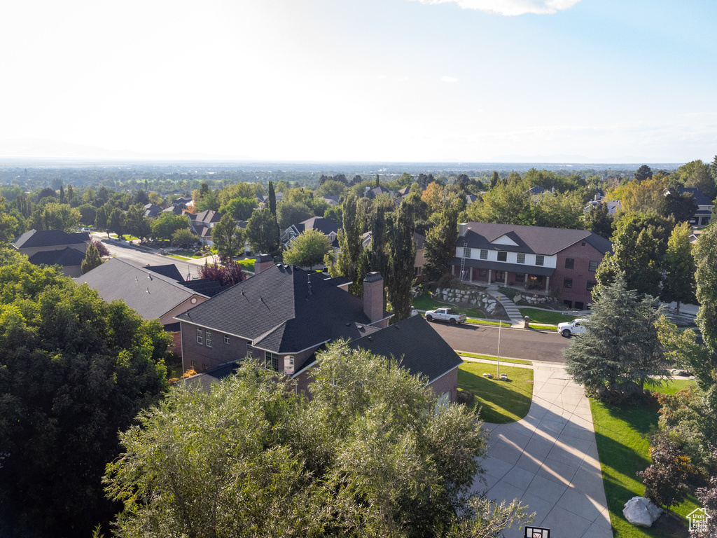Aerial view of residential area