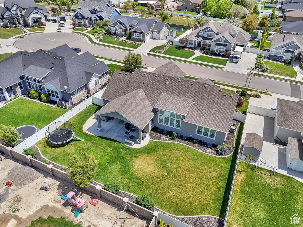Aerial view of residential area