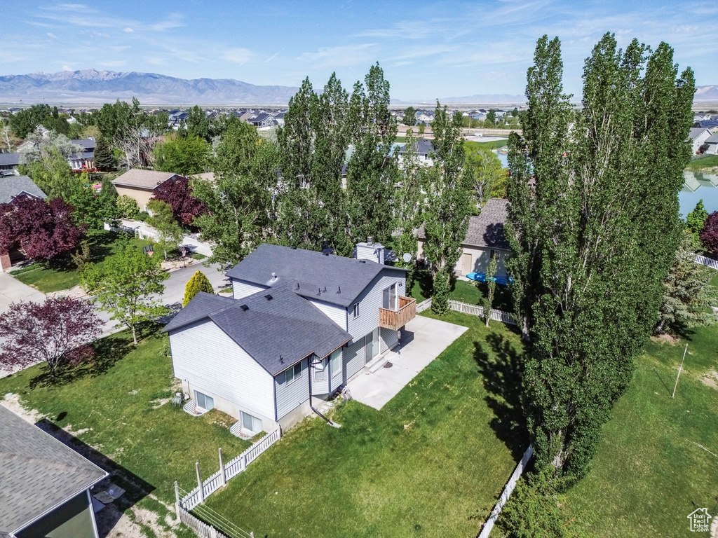 Aerial view of residential area