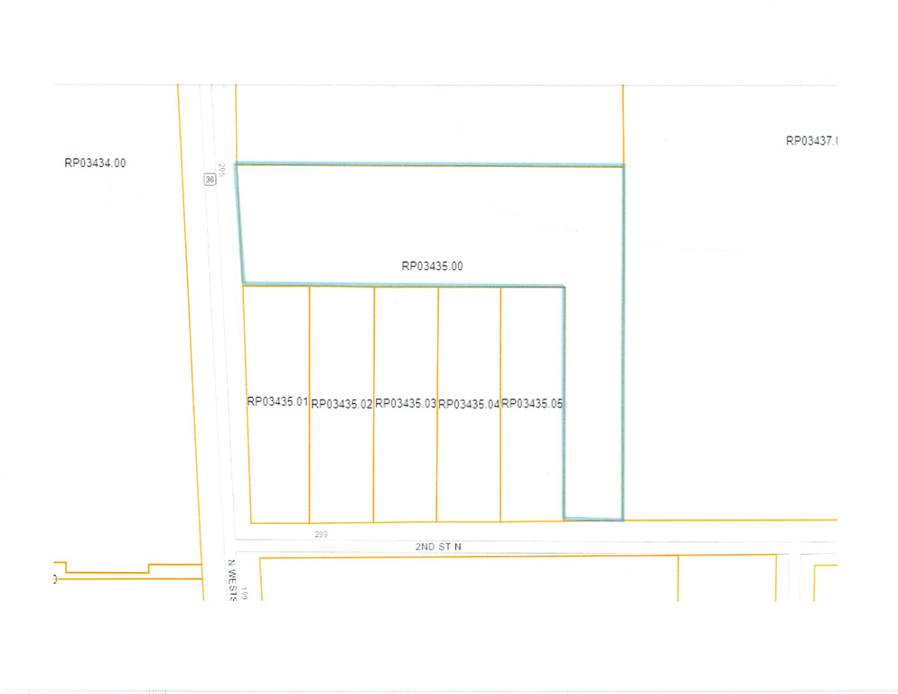 Map showing property parcels