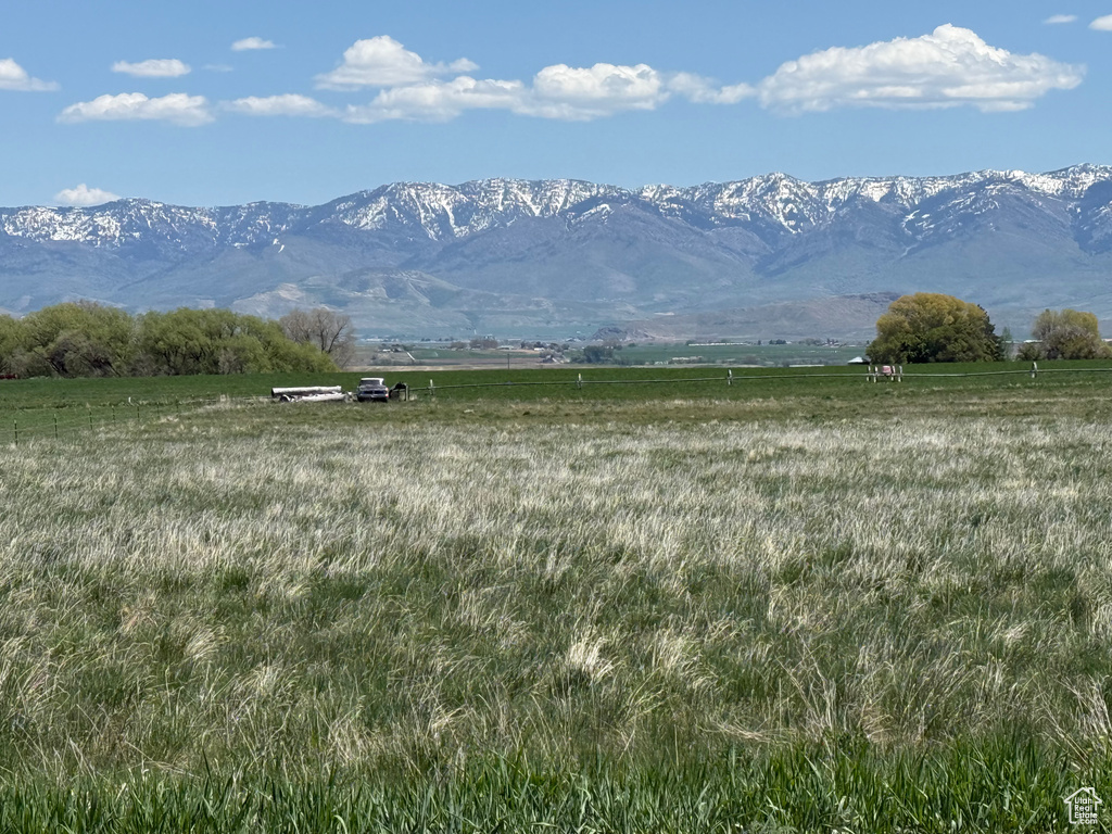 View of mountain background with rural landscape