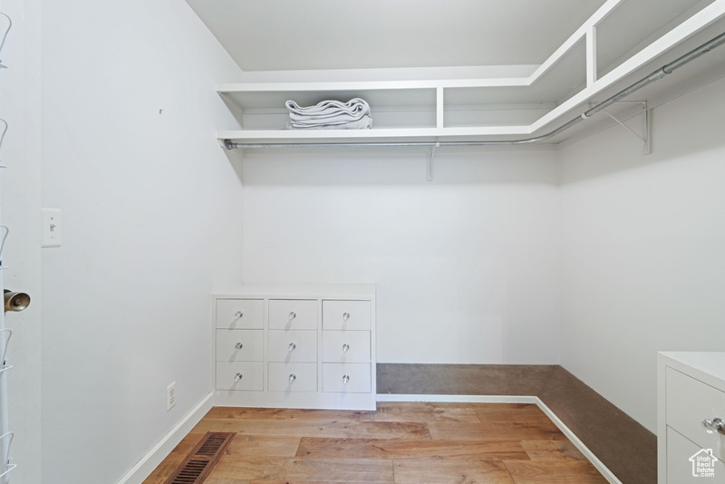Spacious closet featuring light wood finished floors