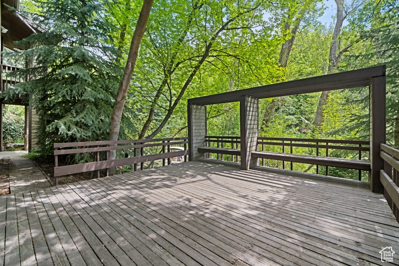 View of wooden deck