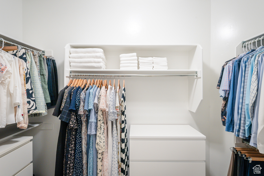 View of walk in closet