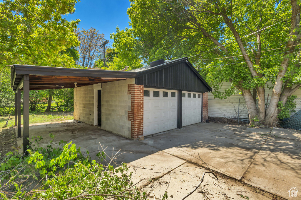Garage featuring a garage