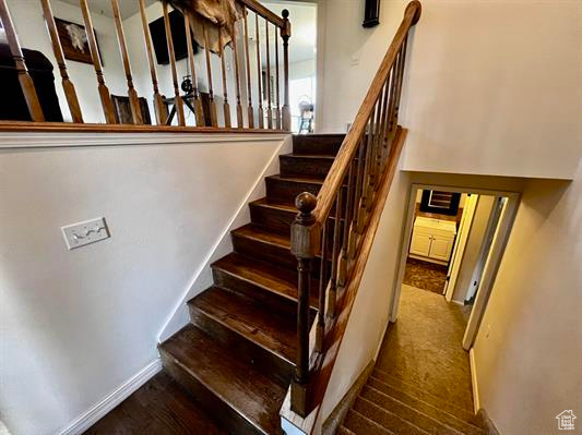 Stairs with baseboards
