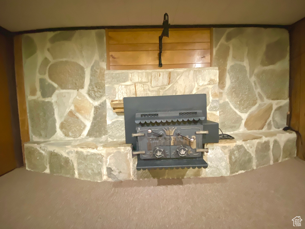 Detailed view of a wood stove