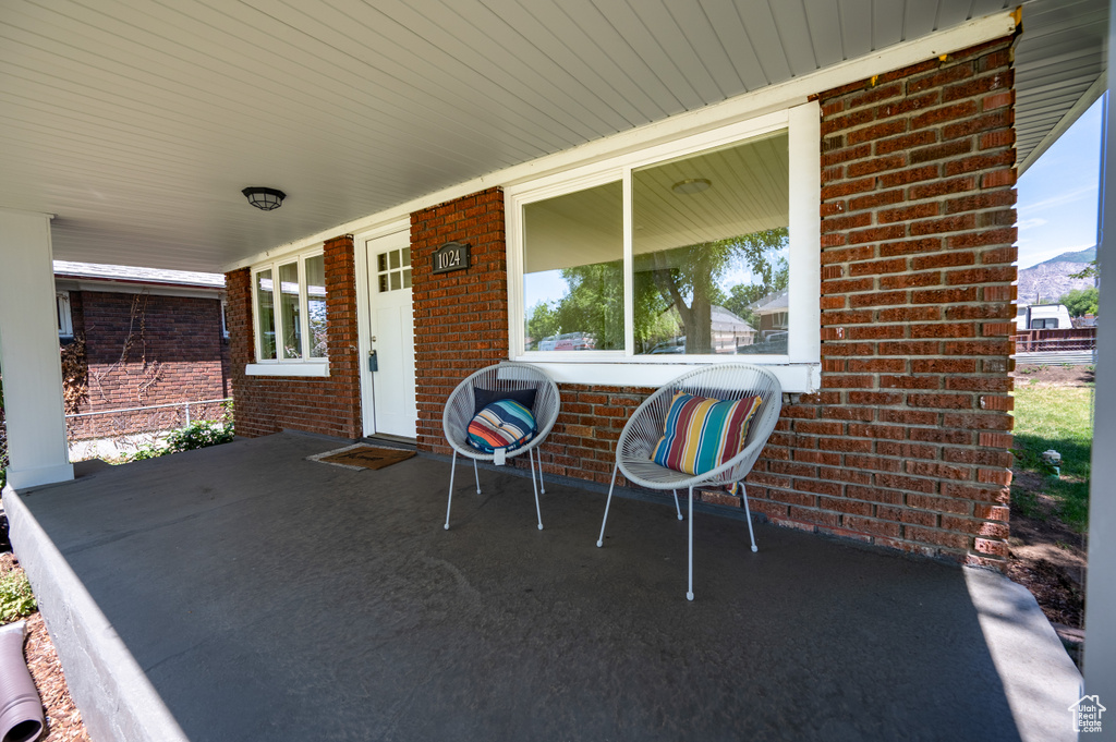 View of covered porch