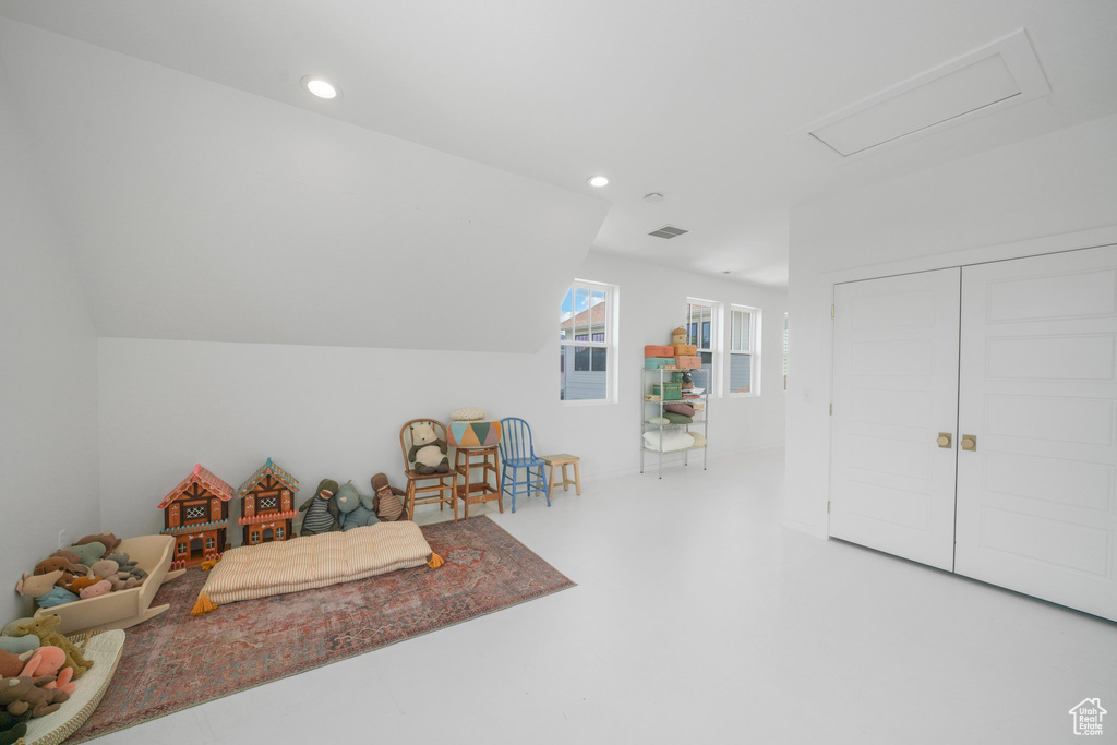 Playroom with recessed lighting