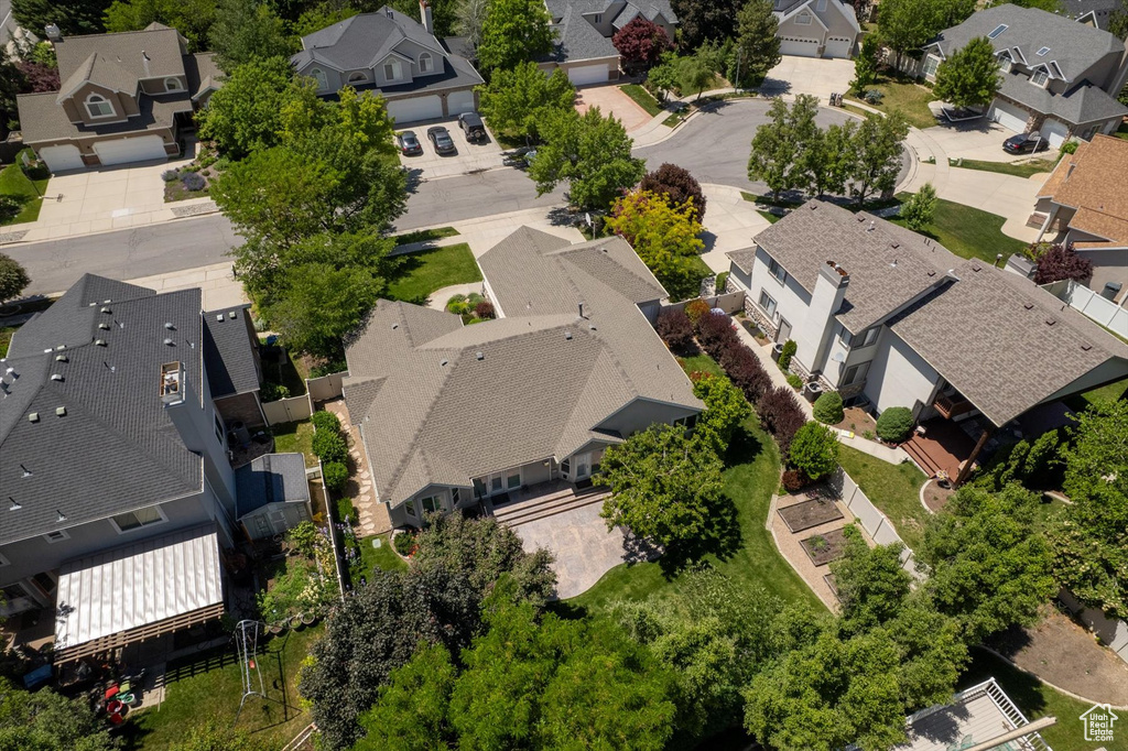 Aerial view of residential area