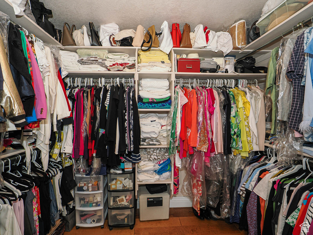 View of walk in closet